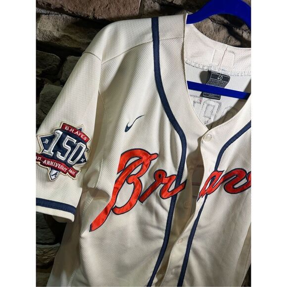 Y2K Awesome Nike Charlie Morton Atlanta Braves Embroidered Jersey Size 40 - Picture 2 of 13